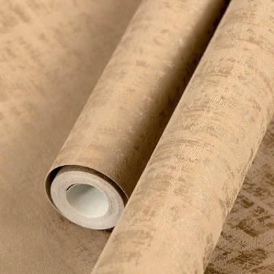 Galerie Adonea Zeus Burly Wood Metallic Geometric 3D Embossed Wallpaper Roll