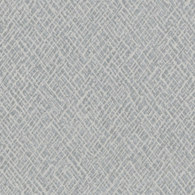 Galerie Air Collection Grey Metallic Crosshatch Effect Textured Wallpaper Roll