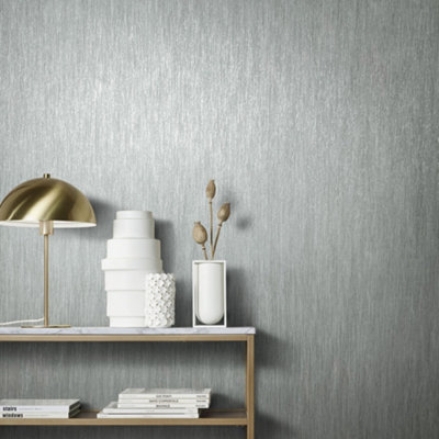 Galerie Air Collection Grey Waterfall Effect Sheen Textured Wallpaper Roll