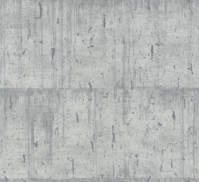 Galerie Air Collection Silver Metallic Aged Concrete Textured A4 Wallpaper Sample