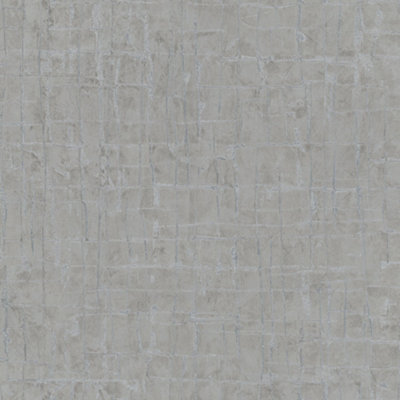 Galerie Air Collection Silver Metallic Stonework Effect Textured Wallpaper Roll