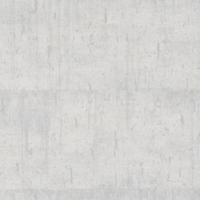 Galerie Air Collection White Metallic Aged Concrete Textured Wallpaper Roll