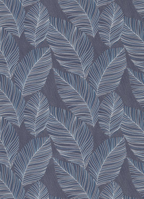 Galerie Amazonia Blue Silver Quill Smooth Wallpaper