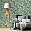 Galerie Amazonia Green Pink Tropical Print Smooth Wallpaper