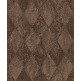 Galerie Ambiance Copper Chocolate Harlequin Texture Embossed Wallpaper