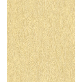 Galerie Ambiance Ochre Gold Leaf Emboss Embossed Wallpaper
