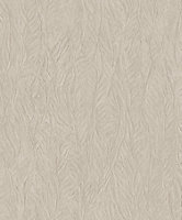 Galerie Ambiance Taupe Beige Leaf Emboss Embossed Wallpaper