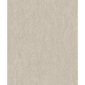 Galerie Ambiance Taupe Beige Leaf Emboss Embossed Wallpaper