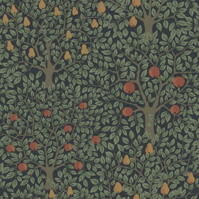Galerie Apelviken 2 Black Green Floral Woodland Smooth Wallpaper