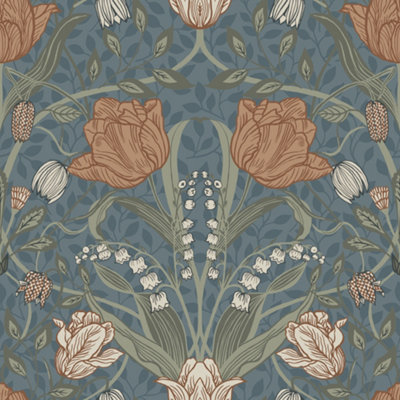 Galerie Apelviken 2 Blue Blush Tulips Smooth Wallpaper