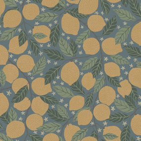 Galerie Apelviken 2 Blue Yellow Floral Woodland Smooth Wallpaper