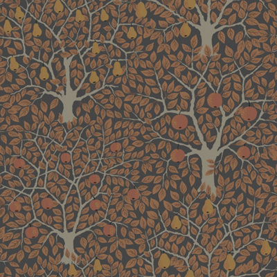 Galerie Apelviken 2 Brown Orange Floral Woodland Smooth Wallpaper