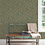 Galerie Apelviken 2 Green Orange Floral Woodland Smooth Wallpaper