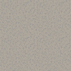 Galerie Apelviken Beige Grey Gold Leaf Trail Smooth Wallpaper