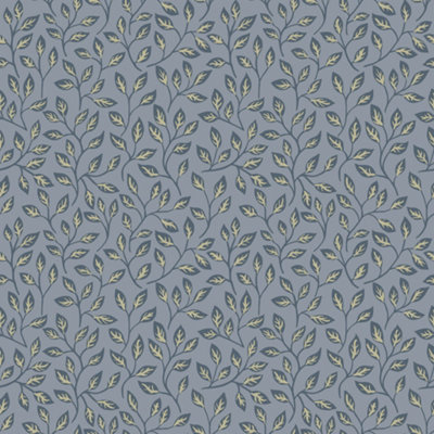 Galerie Apelviken Blue Gold Leaf Trail Smooth Wallpaper