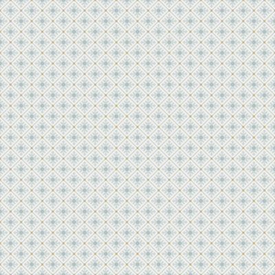 Galerie Apelviken Blue White Gold Small Trellis Smooth Wallpaper