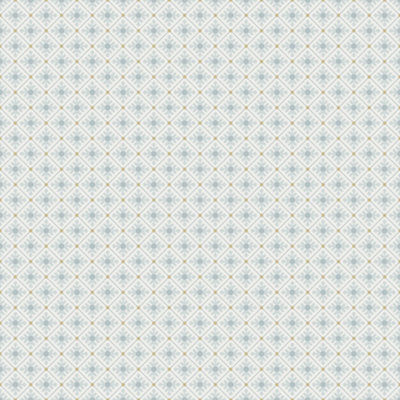 Galerie Apelviken Blue White Gold Small Trellis Smooth Wallpaper