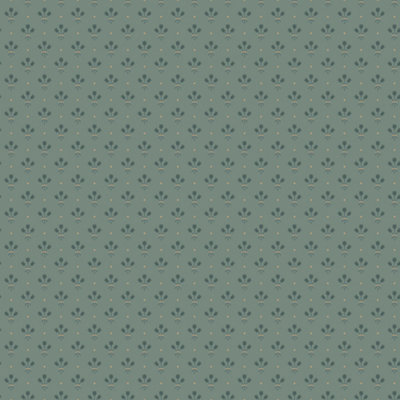 Galerie Apelviken Green Grey Gold Mini Tulip Motif Smooth Wallpaper