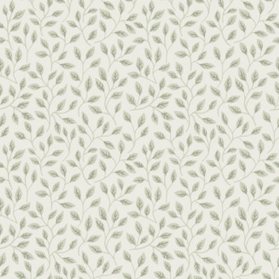 Galerie Apelviken Green White Leaf Trail Smooth Wallpaper