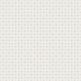 Galerie Apelviken Grey White Gold Small Trellis Smooth Wallpaper