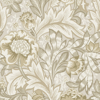 Galerie Arts and Crafts Beige Patterned Wallpaper