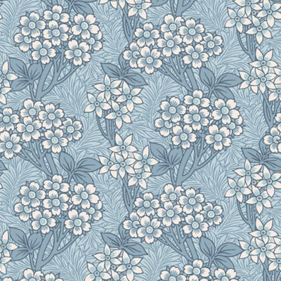 Galerie Arts and Crafts Blue Patterned Wallpaper DIY at B&Q