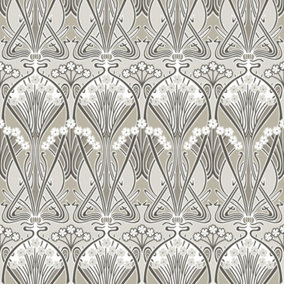 Galerie Arts and Crafts Brown Patterned Wallpaper