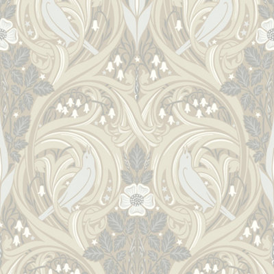 Galerie Arts and Crafts Cream Patterned Wallpaper
