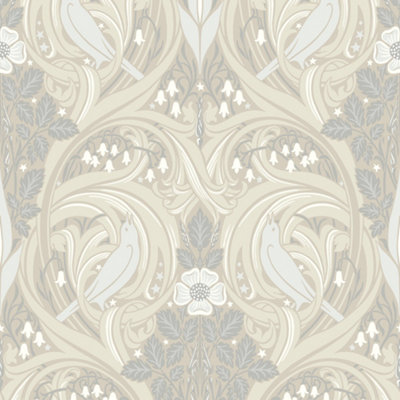 Galerie Arts and Crafts Cream Patterned Wallpaper