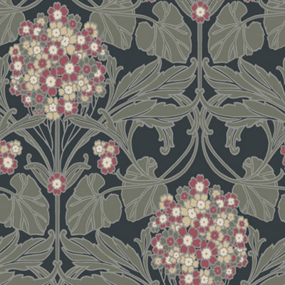 Galerie Arts and Crafts Green Patterned Wallpaper DIY at B&Q