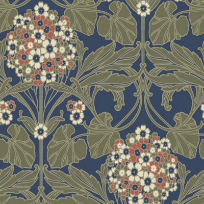 Galerie Arts and Crafts Green Patterned Wallpaper