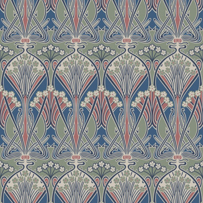 Galerie Arts and Crafts Green Patterned Wallpaper DIY at B&Q