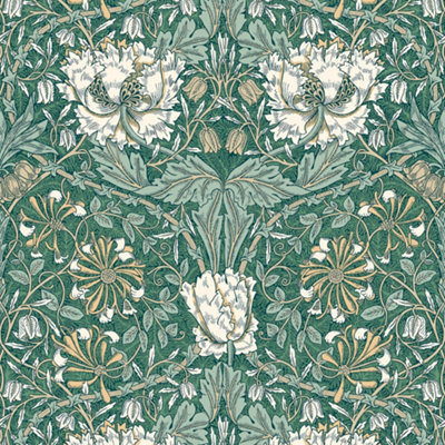 Galerie Arts and Crafts Green Patterned Wallpaper