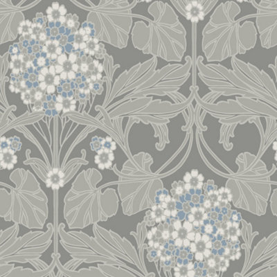 Galerie Arts and Crafts Grey Patterned Wallpaper DIY at B&Q