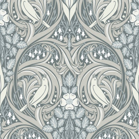 Galerie Arts and Crafts Grey Patterned Wallpaper