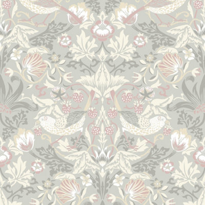 Galerie Arts and Crafts Grey Patterned Wallpaper DIY at B&Q