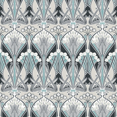 Galerie Arts and Crafts Grey Patterned Wallpaper