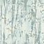 Galerie Atmosphere Aqua Batik Leaves Smooth Wallpaper