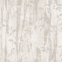 Galerie Atmosphere Beige Batik Leaves Smooth Wallpaper