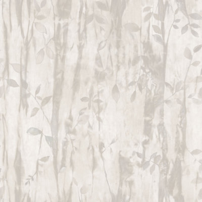 Galerie Atmosphere Beige Batik Leaves Smooth Wallpaper