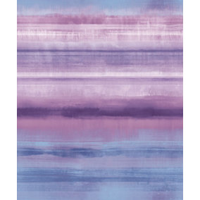 Galerie Atmosphere Purple Skye Stripe Smooth Wallpaper