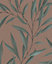 Galerie Avalon Green Brown Large Leaf Trail Embossed Wallpaper