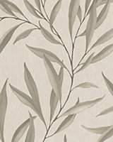 Galerie Avalon Muted Gold Large Leaf Trail Embossed Wallpaper
