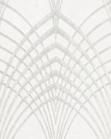 Galerie Avalon White Grey Pearl Art Deco Embossed Wallpaper