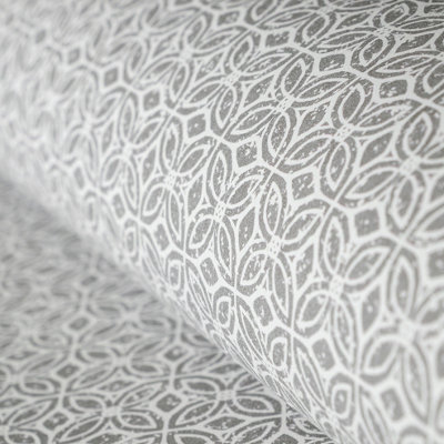 Galerie Azulejo Grey Sintra Distressed Geometric Design Wallpaper Roll