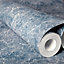 Galerie Azulejo Navy Bento Distressed Marble Crackle Wallpaper Roll