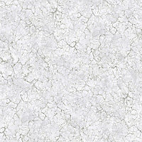 Galerie Azulejo Silver Bento Distressed Marble Crackle Wallpaper Roll