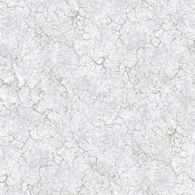 Galerie Azulejo Silver Bento Distressed Marble Crackle Wallpaper Roll