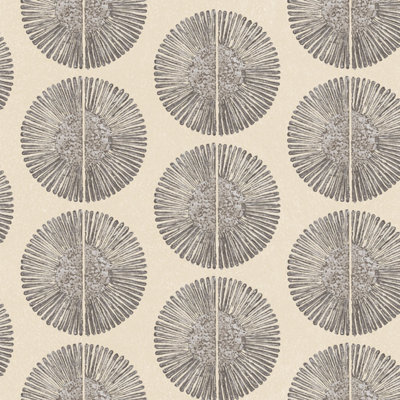 Galerie Bazaar Beige Charcoal Soleil Smooth Wallpaper