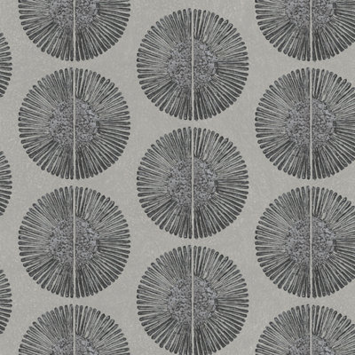 Galerie Bazaar Black Grey Soleil Smooth Wallpaper